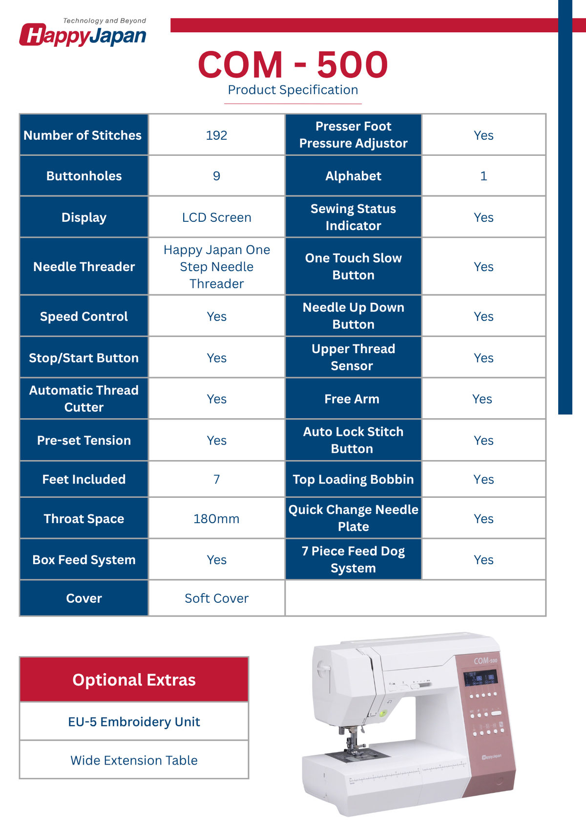 COM-500 Product Specification